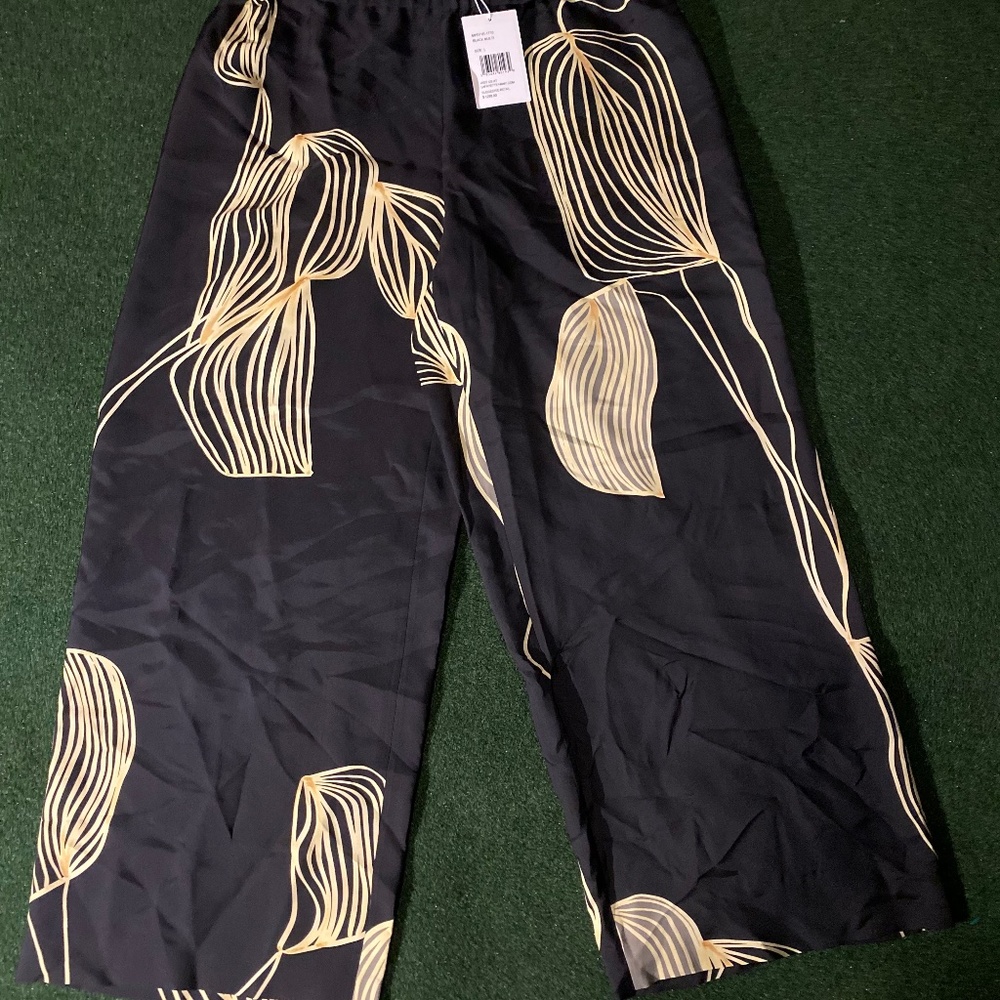 Lafayette 148 NY Riverside Leaf-Print High-Rise Pant